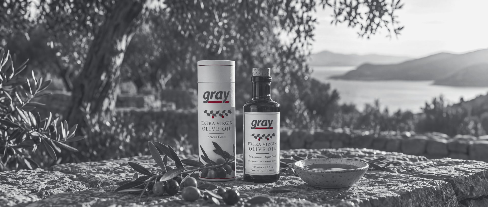 Olive oil tube and bottle